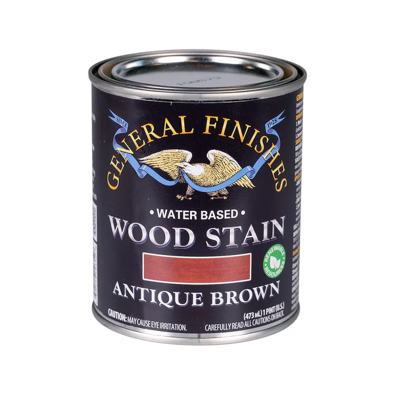 General Finishes Water-Based Wood Stains - Pint Antique Brown