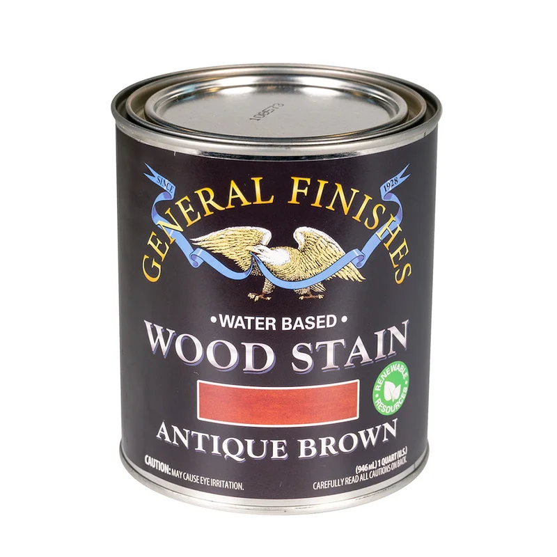 General Finishes Water-Based Wood Stains - Quart Antique Brown