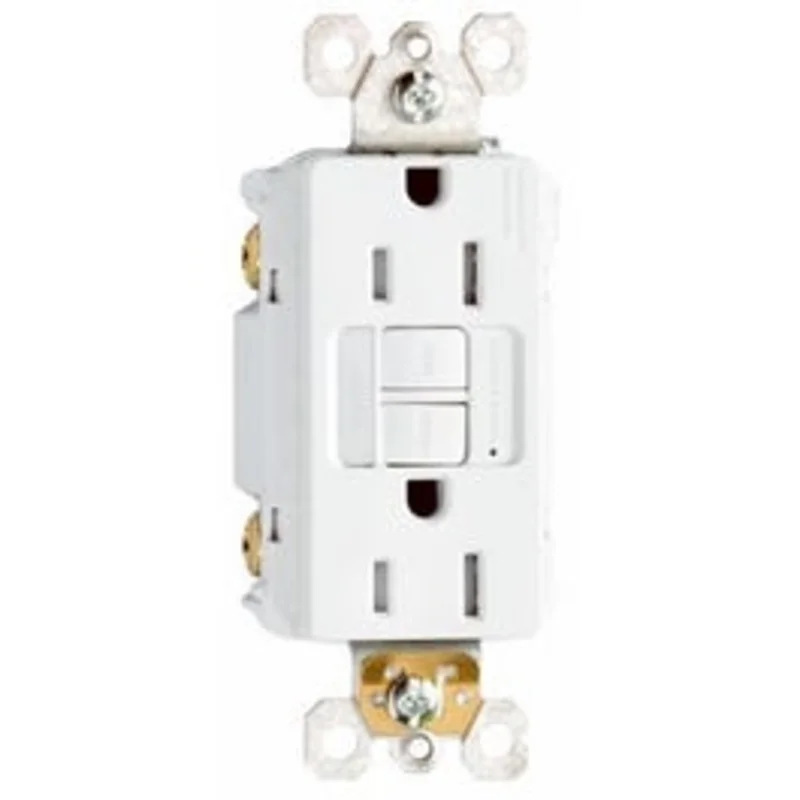 GFCI Receptacle/Night Light, 15A, White