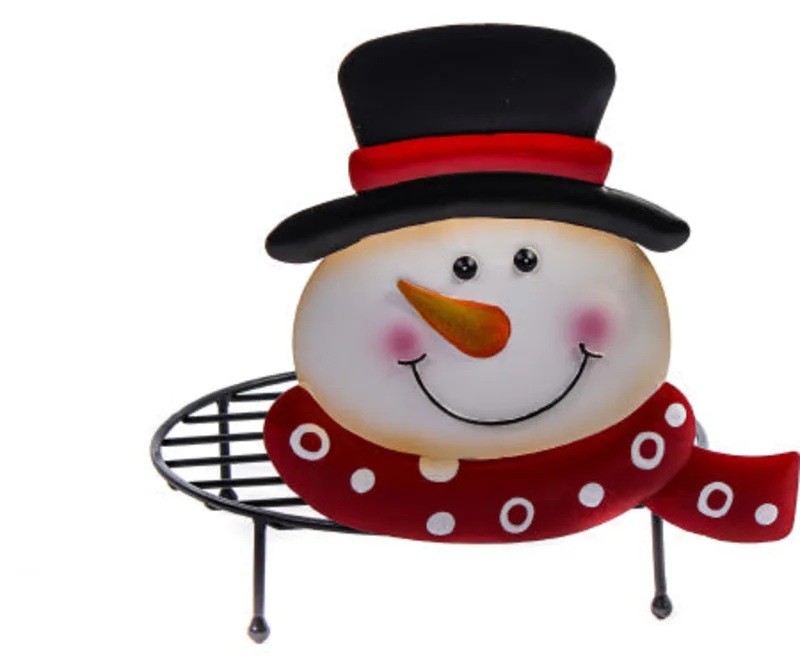 Good Tidings Snowman With Scarf Plant Stand