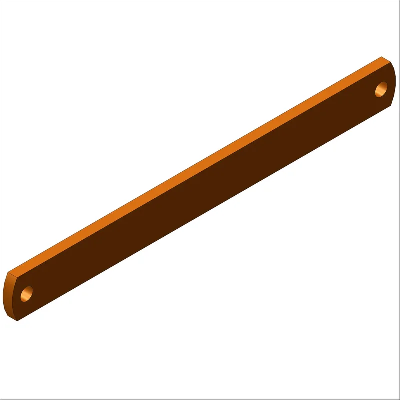 H29005 BRACE, AL, .75 X. 19, @ 12.4" ORANGE ANODIZE