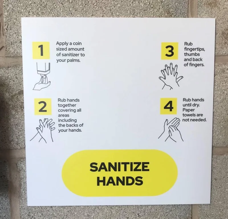 Hand Sanitizer Instruction Backboard - 460mm x 460mm
