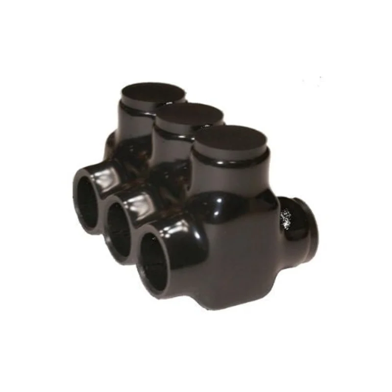 Heavy Duty 3 Port Insulated Electrical Tap & Splice Block Black 97693