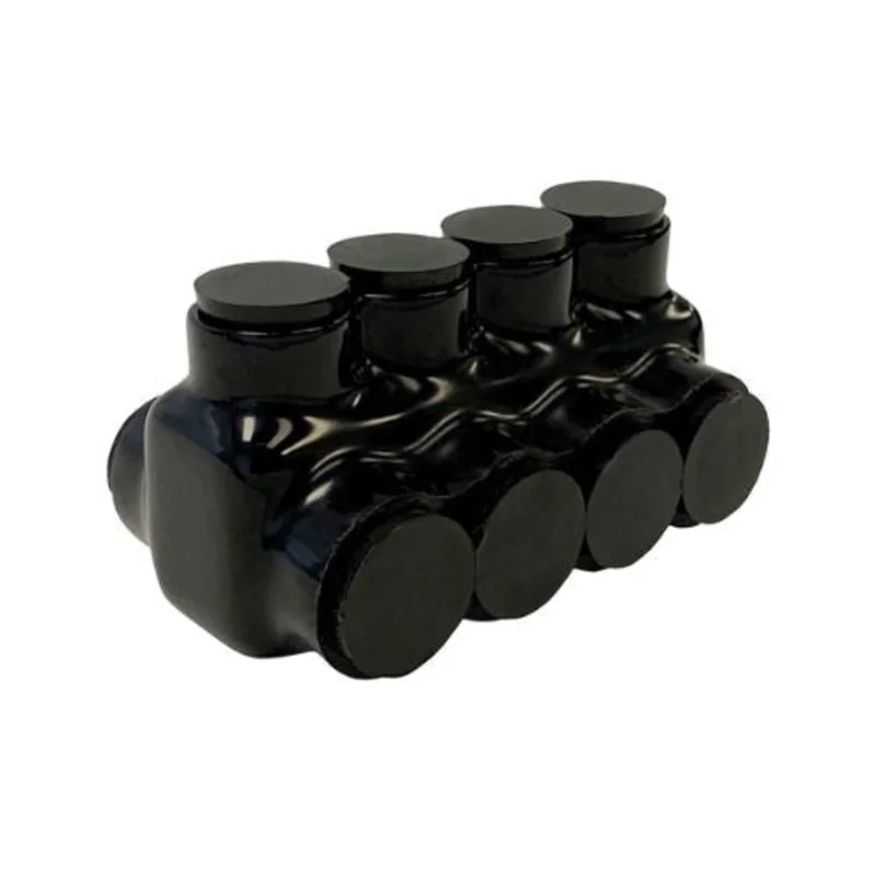 Heavy Duty 4 Port Insulated Electrical Tap & Splice Block Black 97694