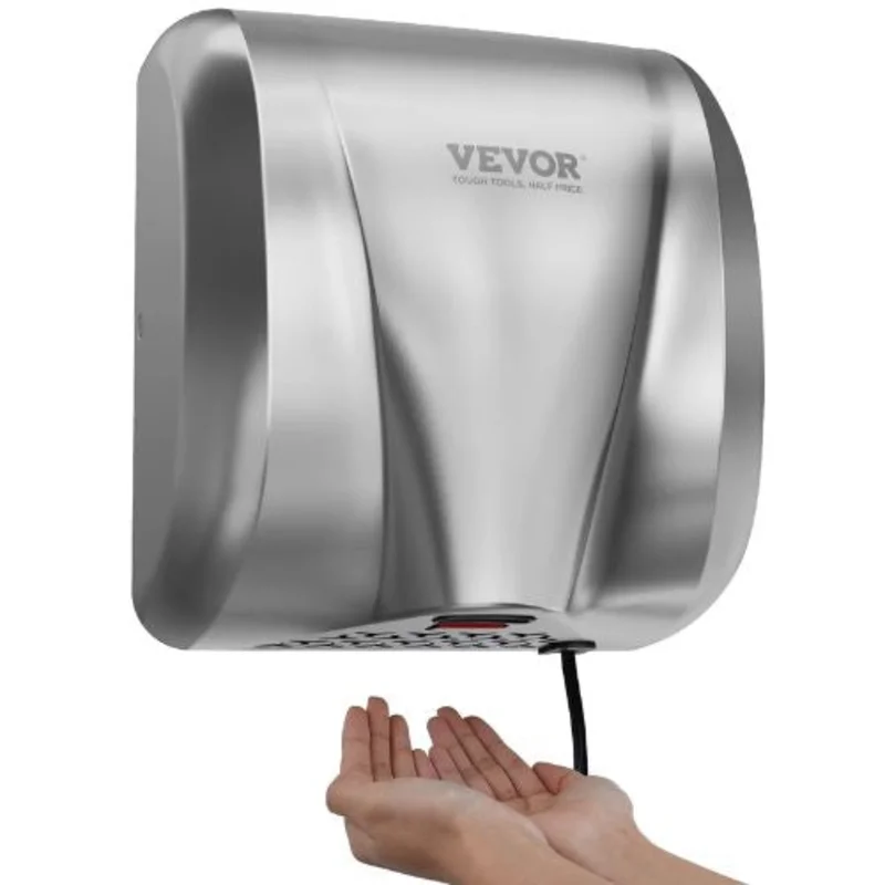 Heavy Duty Commercial Hand Dryer - 1300W High-Speed Stainless Steel Blower | 120V Plug-In/Hardwired | Perfect for Business Restrooms