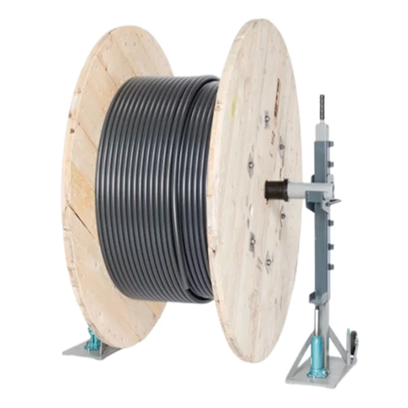 Heavy-Duty Drum Unwinder with Adjustable Tension Ring for Cable Spooling