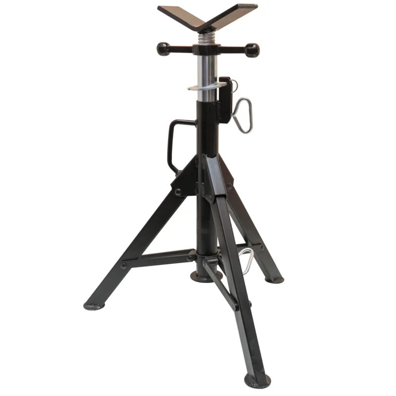Heavy-Duty Folding Pipe Stand 3000 lb Capacity with Carry Handle and Double Key Lock Black GS3900
