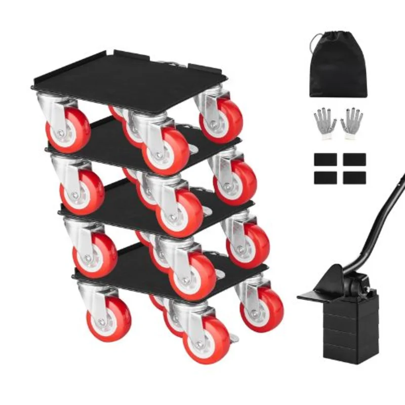 Heavy Duty Furniture Movers with 5 360 Rotation Wheels Carbon Steel Panel Furniture Lift Slider Tool Set