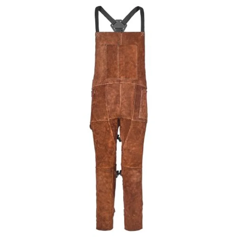 Heavy Duty Split Leg Cowhide Welding Apron Flame & Heat Resistant Safety Apron with 3 Tool Pockets (L Size)