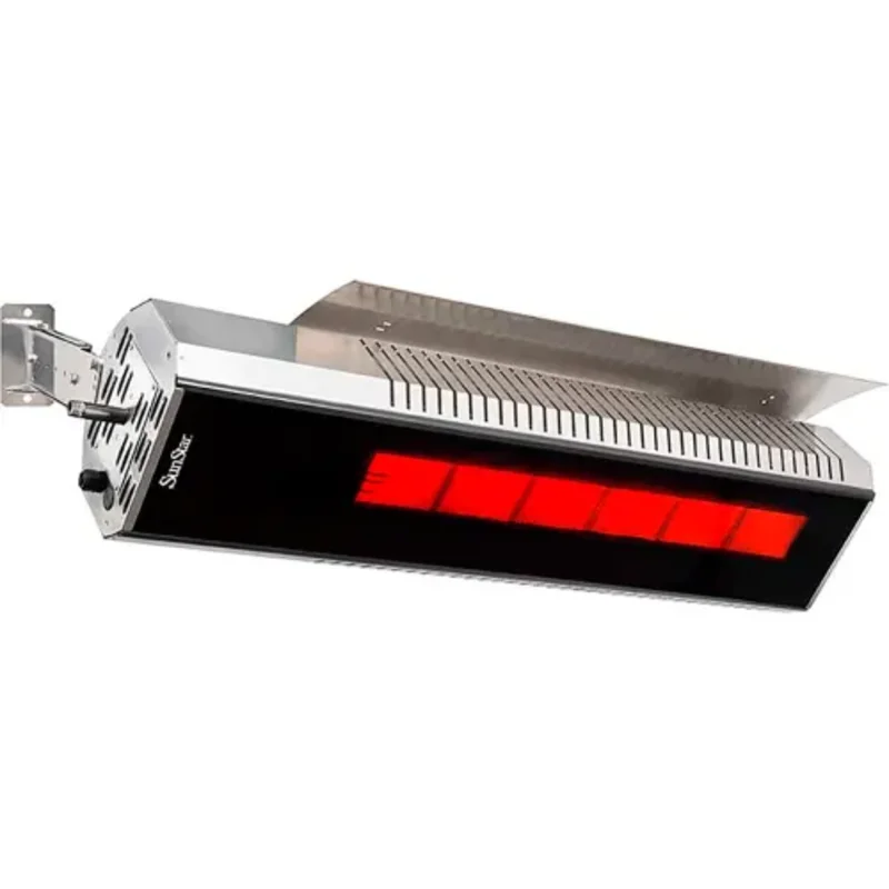 Hertz 60 Hz Glass Infrared Patio Heater Marine Grade Natural Wall or Ceiling Mount Silver SGL35-L10-MG