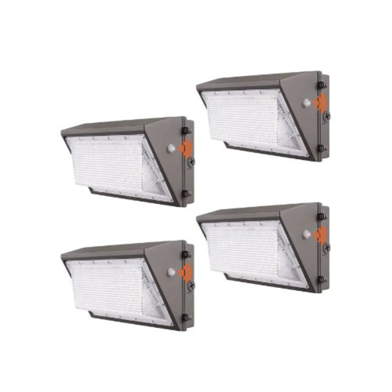 High Brightness Outdoor 4 Pack 100W LED Wall Pack Security Lights with Dusk-to-Dawn Sensor