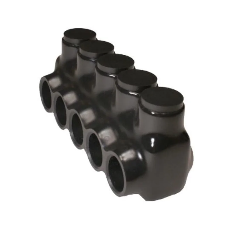 High Capacity Insulated 5 Port Mechanical Cable Connector Black 97565