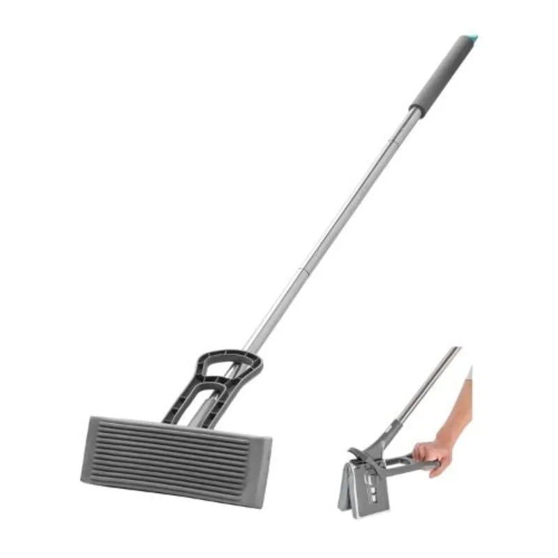 High-Density Sponge Mop with Easy Squeeze & Replacement Head for Various Floors Cleaning