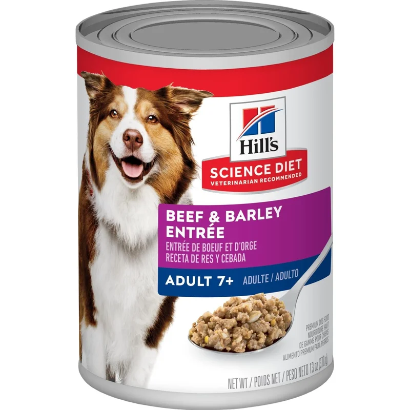 Hill's Science Diet Adult 7+ Beef & Barley Entre dog food