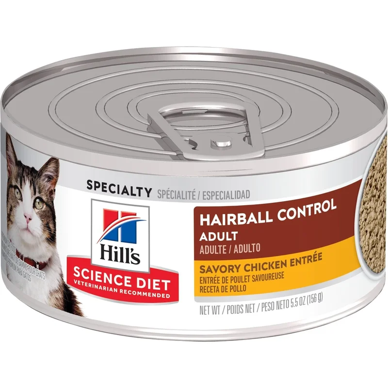 Hill's Science Diet Adult Hairball Control Savory Chicken Entre Cat Food