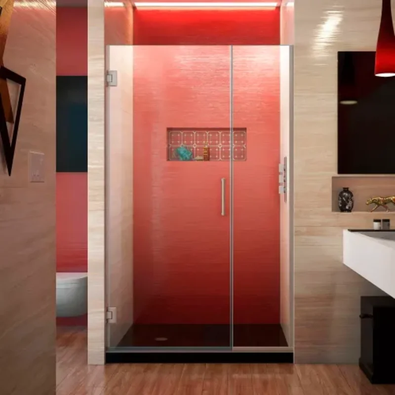 Hinged Shower Door, Brushed Nickel, 43 to 43-1/2" x 72" SHDR-244307210-04
