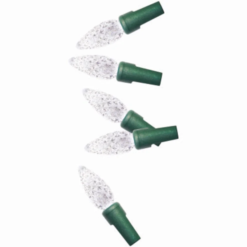 Holiday Wonderland Christmas Pro-Series C6 Faceted String Lights Pure White
