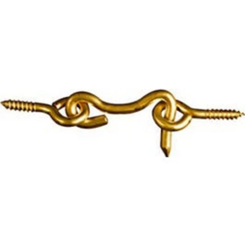 Hook & Eye, Solid Brass, 1-1/2-In., 2-Pk.