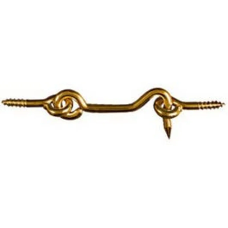 Hook & Eye, Solid Brass, 3-In.
