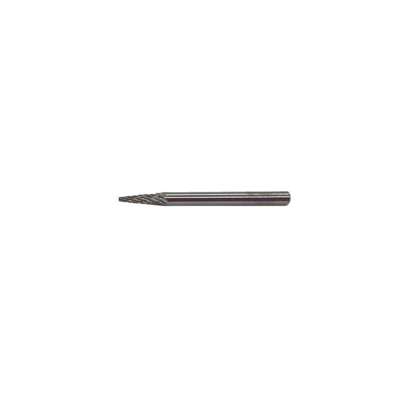 HTC SM-41 Double Cut Cone Flat End Style Carbide Burr 1/8" SH, 1/8" D, 11/32" CL