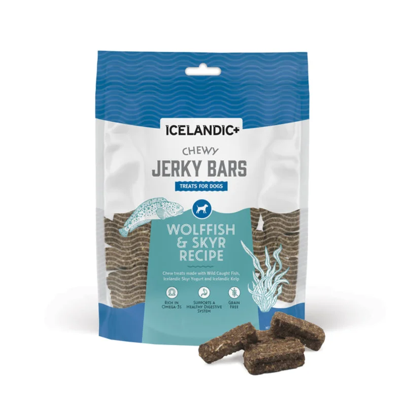Icelandic+ Chewy Jerky Bars Wolffish, Skyr, & Kelp Recipe Dog Treats