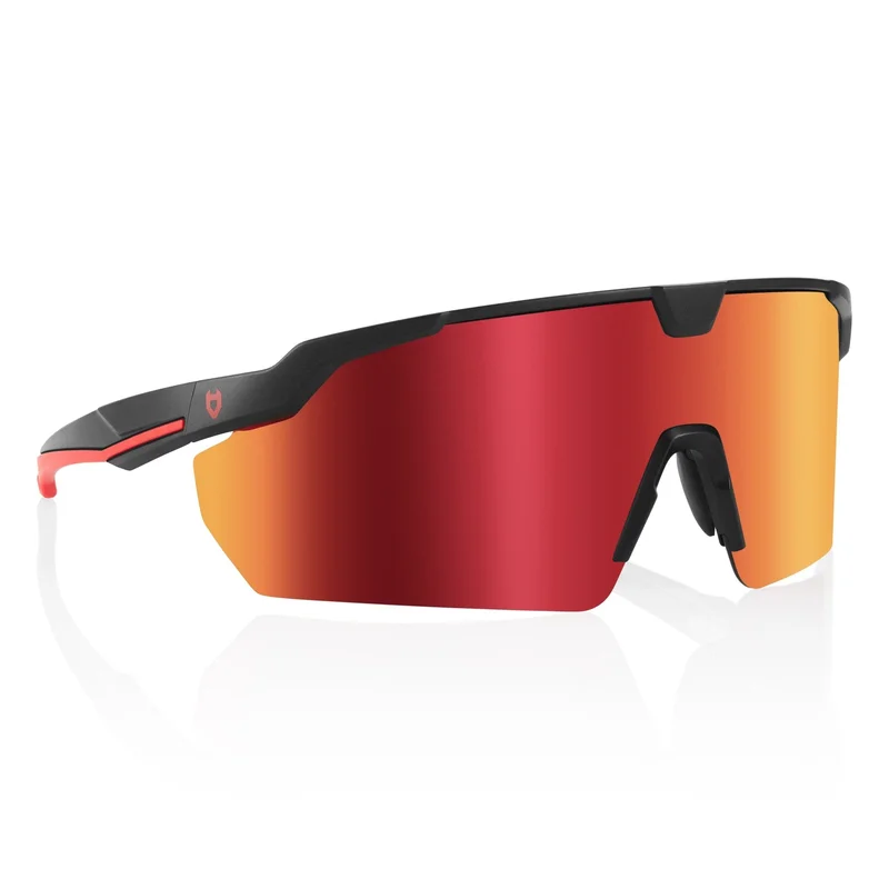ImpactShield Pro Mirrored Safety Sunglasses Black & Red