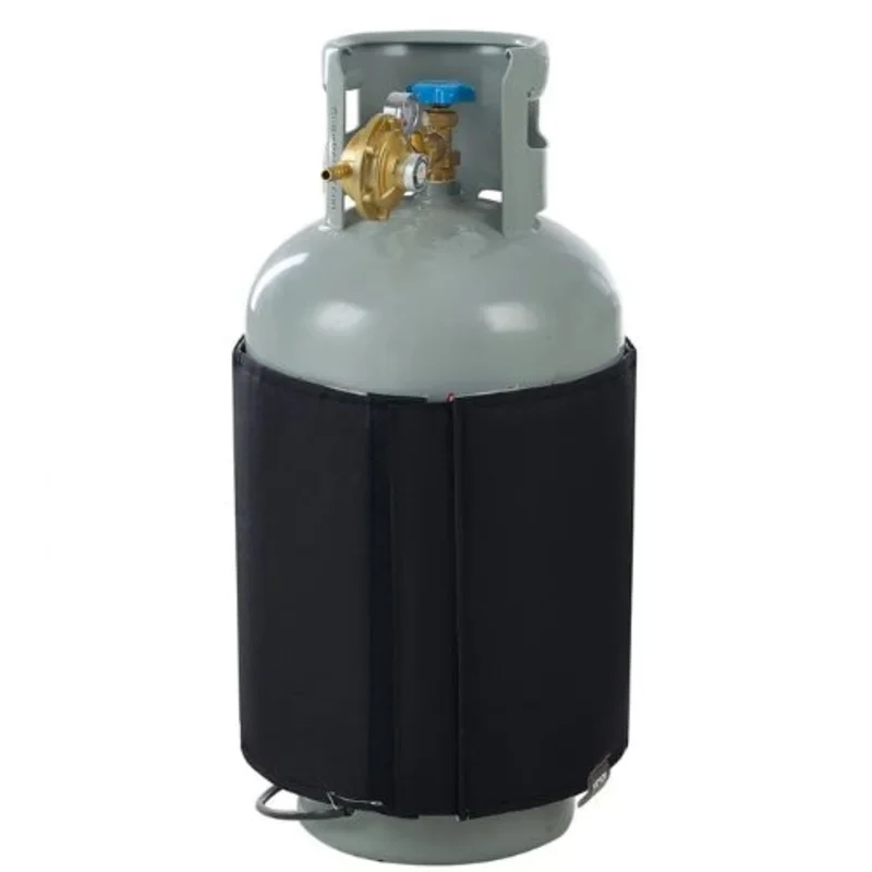 Insulated Band Style Gas Cylinder Warmer Fits 40 lbs Gas Tanks 120W Propane Heater Fixed Internal Thermostat Max Temp 90 Durable Waterproof Oxford Fabric
