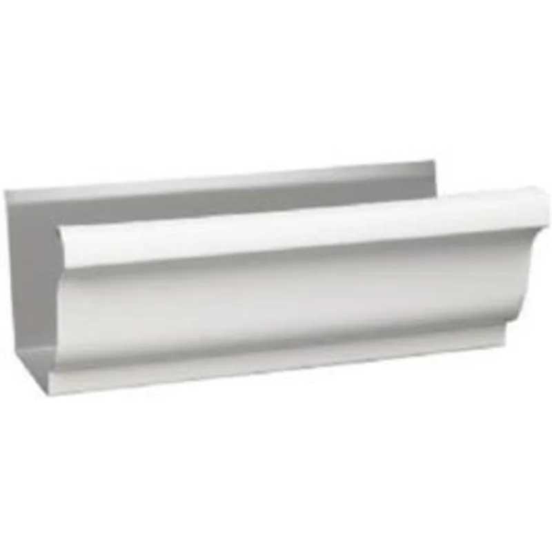 K-Style Gutter, White Aluminum, 5-In. x 10-Ft.