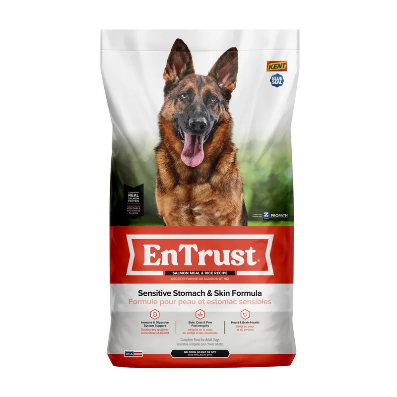 Kent Blue Seal Entrust Sensitive Stomach & Skin Salmon Meal & Rice Adult Dog Food