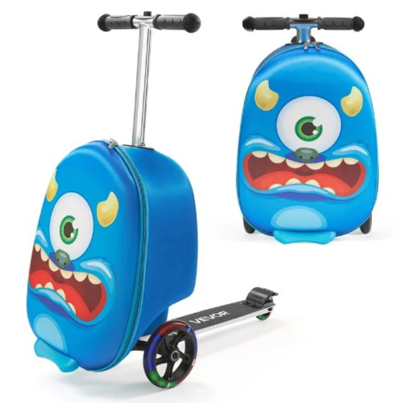 Kids Ride-On Scooter Luggage 20" with Flash Wheels for Kids