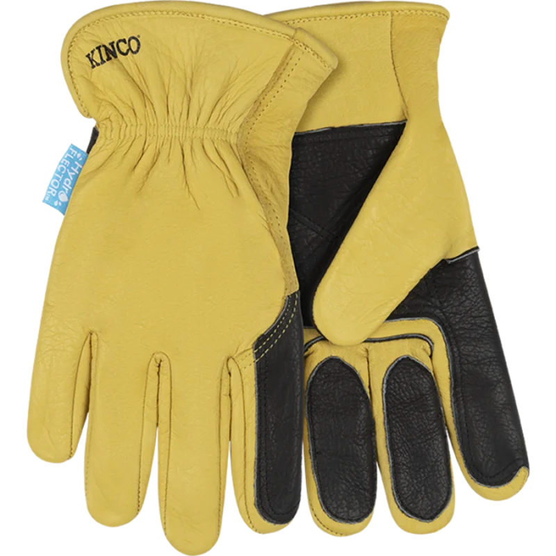 Kinco Hydroflector Water-Resistant Premium Grain Buffalo Driver With Double-Palm Glove
