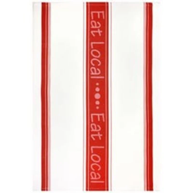 Kitchen Towel, Jacquard Woven Cotton, Red, 20 x 30-In.