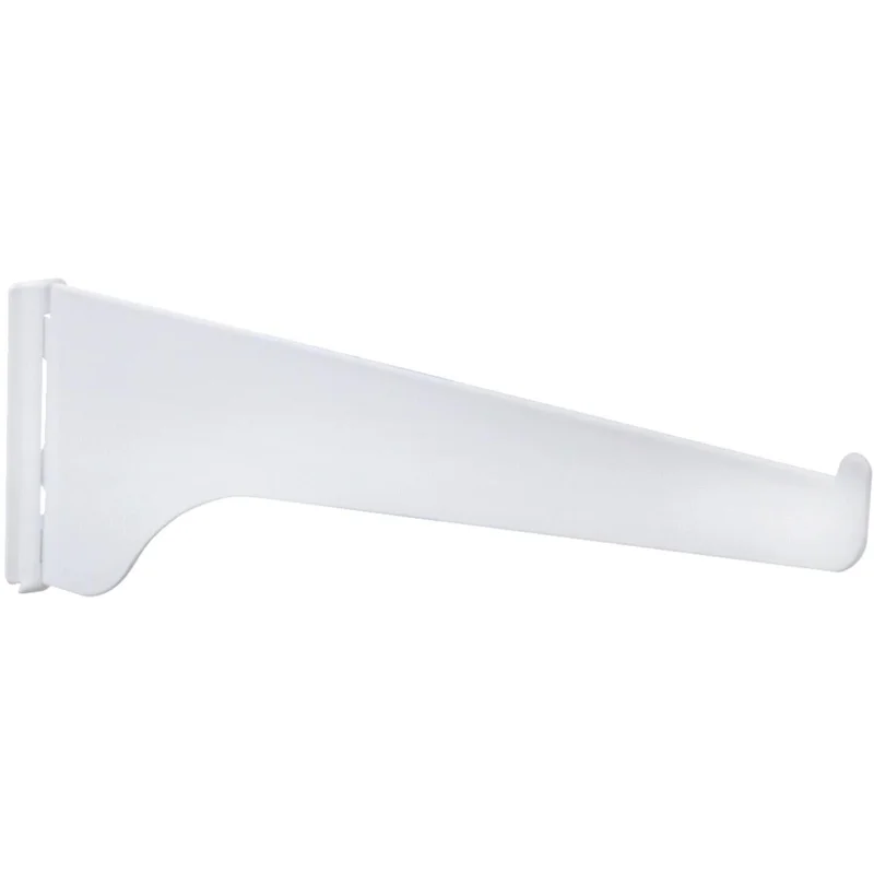 Knape & Vogt 180 Series 6 In. White Steel Regular-Duty Single-Slot Shelf Bracket