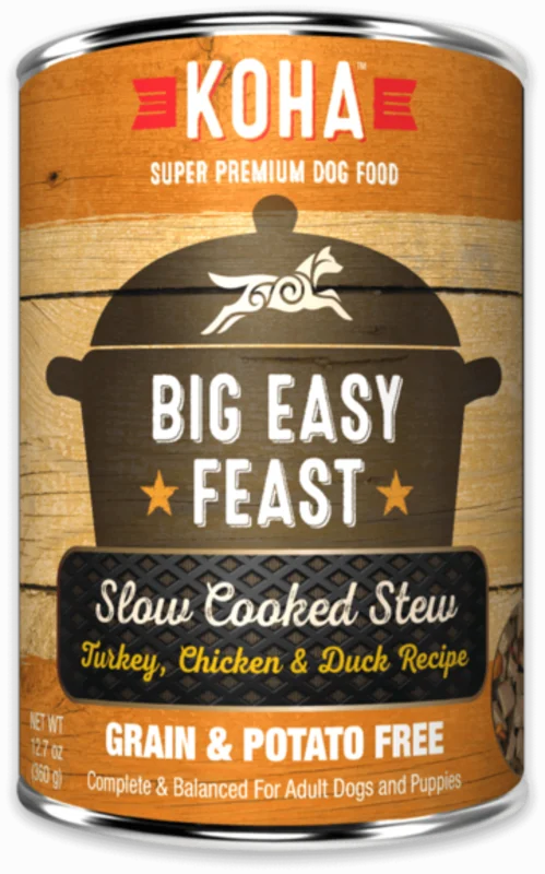 Koha Big Easy Feast Slow Cooked Stew Turkey, Chicken, & Duck for Dogs
