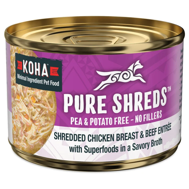 Koha Pure Shreds Shredded Chicken Breast & Beef Entre for Dogs
