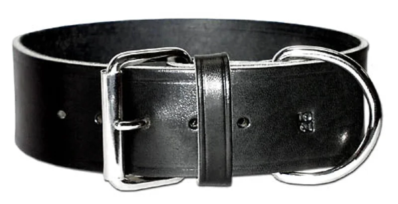 Leather Brothers Latigo Leather 1 Ply Dog Collar Black