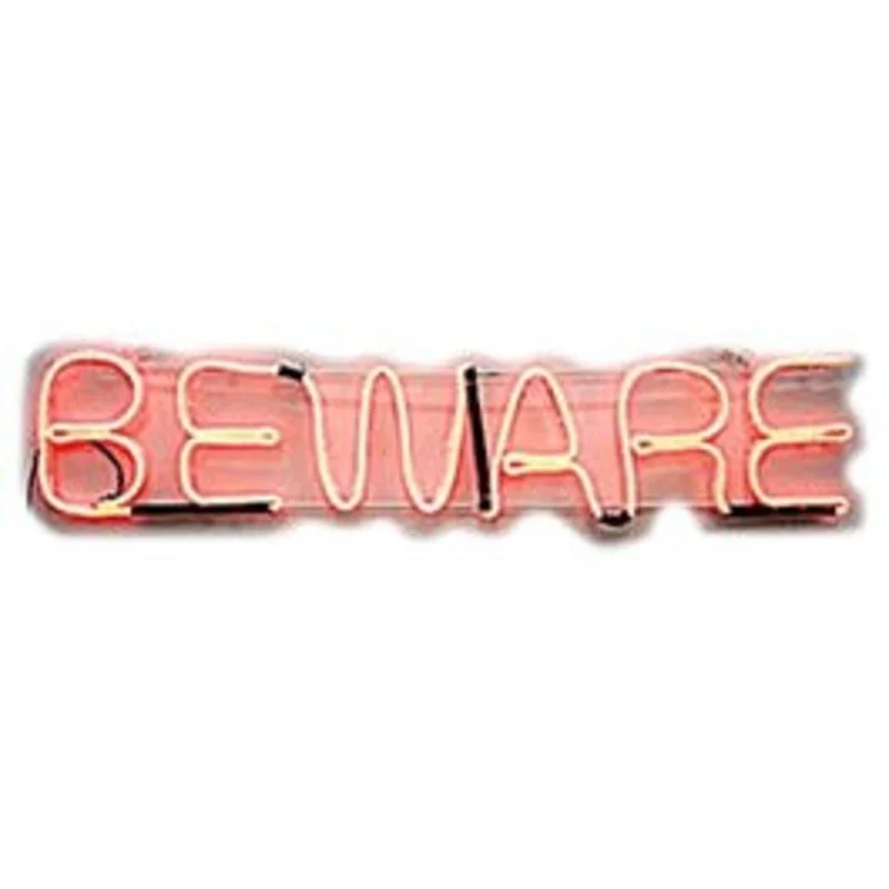 LED Halloween Beware Sign, Red, Indoor/Outdoor