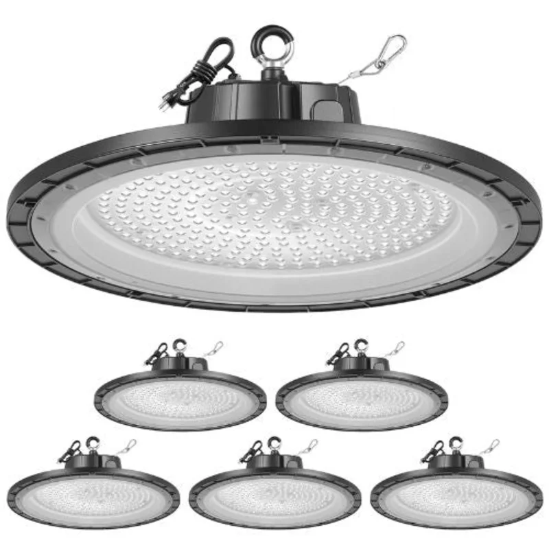 LED High Bay Light 150W 21000LM UFO Warehouse Shop Light 5000K Daylight IP65 Waterproof 100-277V (6 Pack)