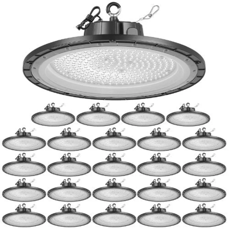 LED High Bay Lights 150W 21000LM UFO Warehouse Shop Lights 5000K Daylight IP65 Waterproof 100-277V20 (Pack 20)