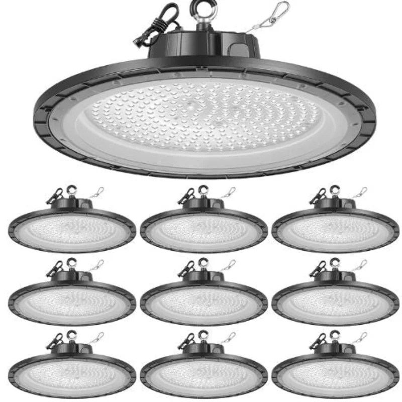 LED High Bay Lights 200W 30000LM UFO Warehouse Shop Lights 5000K Daylight IP65 Waterproof 100-277V (10 Pack)