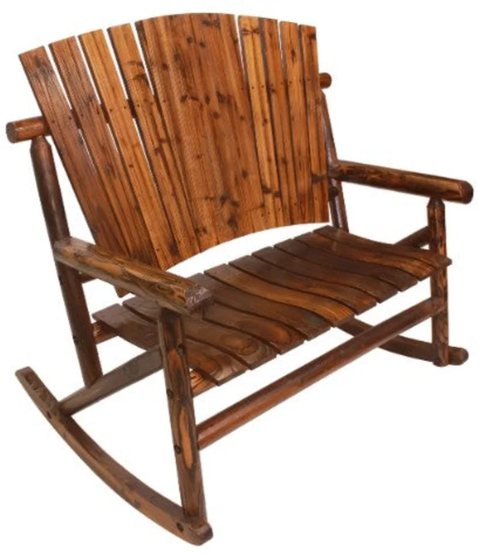 Leigh Country Char-Log Double Rocker Chair Brown