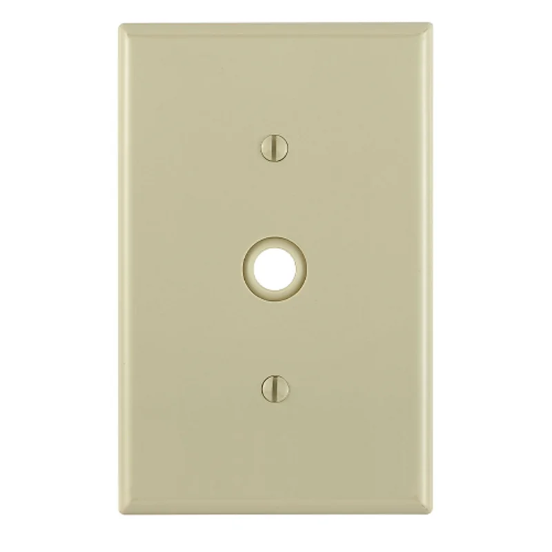 Leviton 1 Gang .406 Inch Cable Wallplate Midway Size Ivory PJ11-I