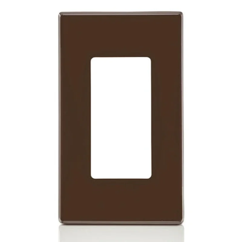 Leviton 1-Gang Decora Plus Screwless Wallplate Brown 80301-S0