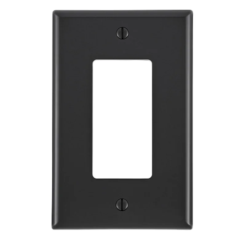 Leviton 1 Gang Decora Wallplate Midway Size Black PJ26-E