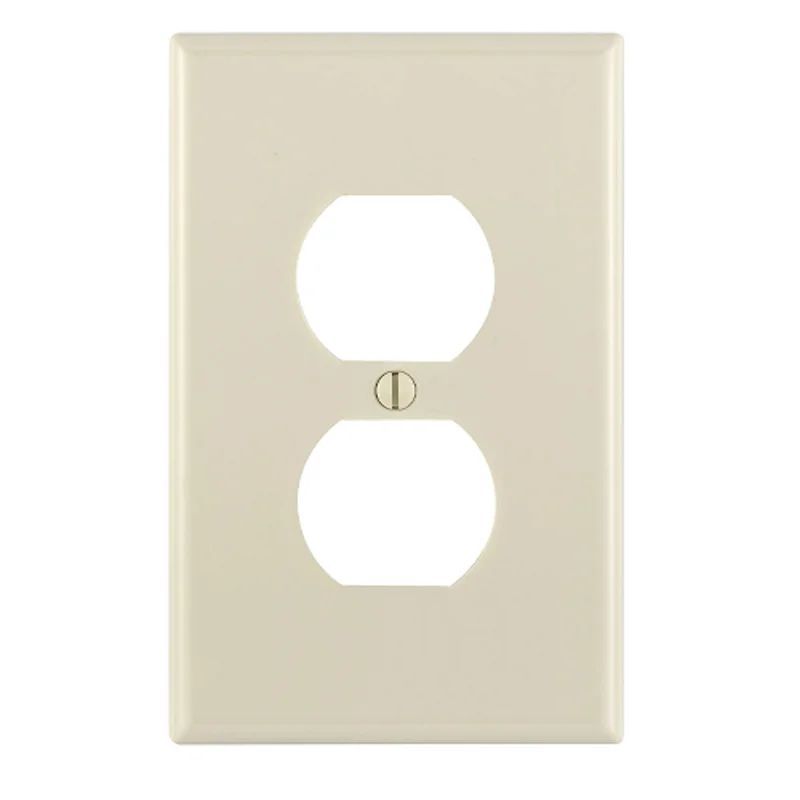 Leviton 1 Gang Duplex Outlet Wallplate Midway Size Light Almond PJ8-T
