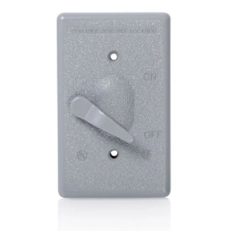 Leviton 1-Gang Weatherproof Cover Toggle Switches Gray WM1S-GY