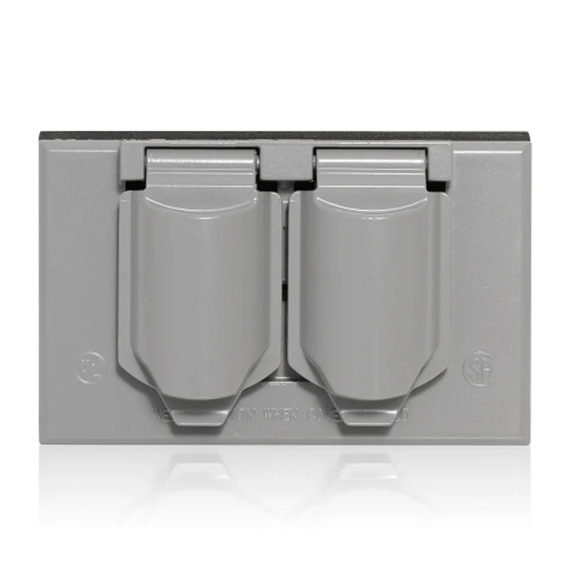 Leviton 1-Gang Weatherproof Duplex Cover Gray WM1D-SGY