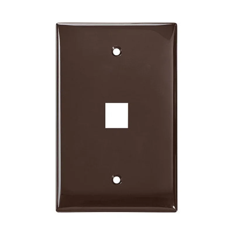 Leviton 1-Port Midsize Single-Gang QUICKPORT Wallplate Brown 41091-1BN