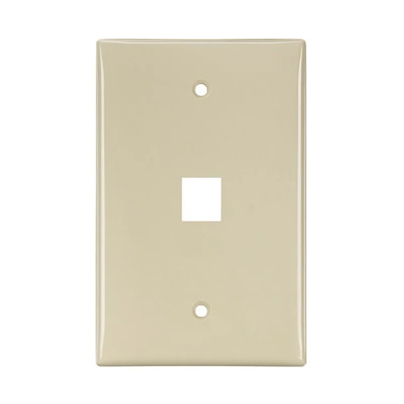 Leviton 1-Port Midsize Single-Gang QUICKPORT Wallplate Ivory 41091-1IN