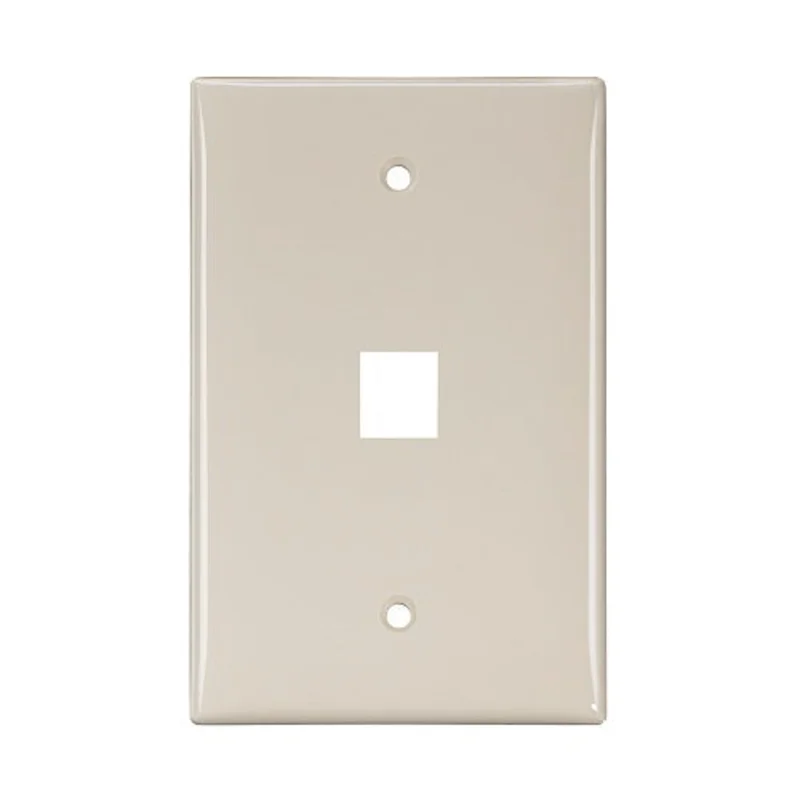 Leviton 1-Port Midsize Single-Gang QUICKPORT Wallplate Light Almond 41091-1TN